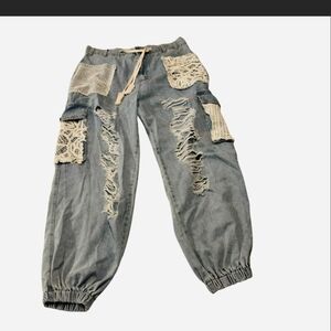 POL Light Blue Denim Joggers